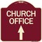 Signmission Church Office With Up Arrow Heavy-Gauge Aluminum Architectural Sign, 18" x 18", BU-1818-24275 A-DES-BU-1818-24275 - alternate 1